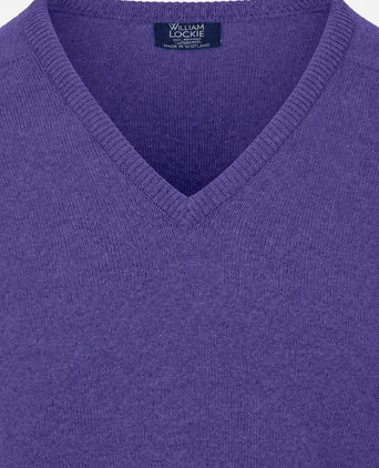 V-hals lamswol heliotrope
