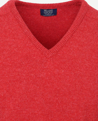 V-hals lamswol poppy melange