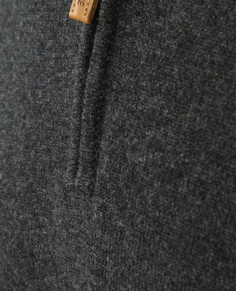 William Lockie halve rits pullover lamswol charcoal melange | Regular-fit