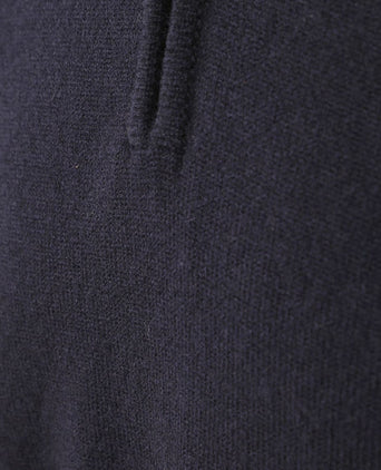 William Lockie halve rits pullover lamswol donkerblauw | Regular-fit