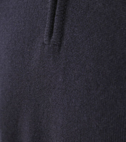 William Lockie halve rits pullover lamswol donkerblauw | Regular-fit