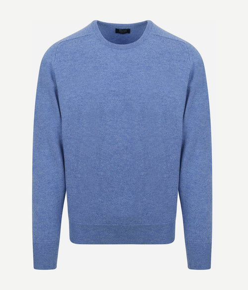 William Lockie lamswol surf blauw | Regular-fit