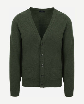 William Lockie lamswol vest donkergroen | Regular-fit