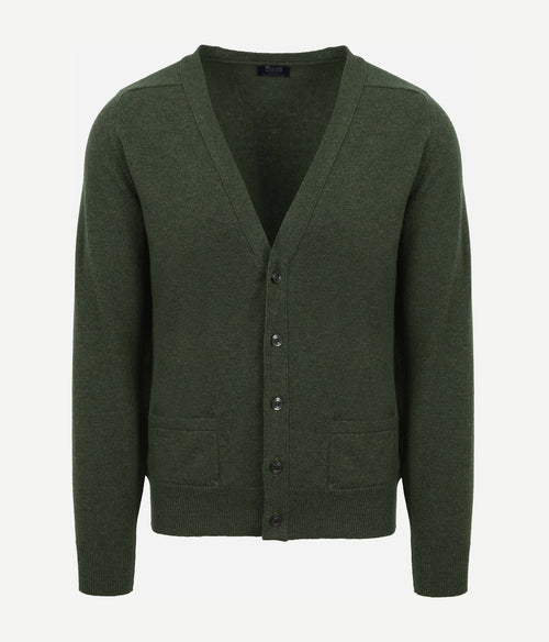 William Lockie lamswol vest donkergroen | Regular-fit