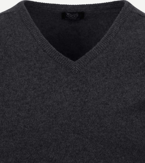William Lockie pullover lamswol antraciet v | Regular-fit