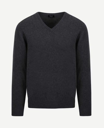 Pullover lamswol antraciet v