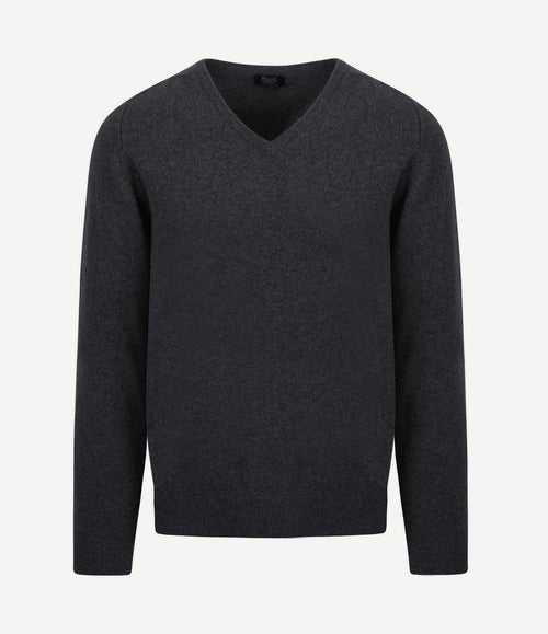 Pullover lamswol antraciet v