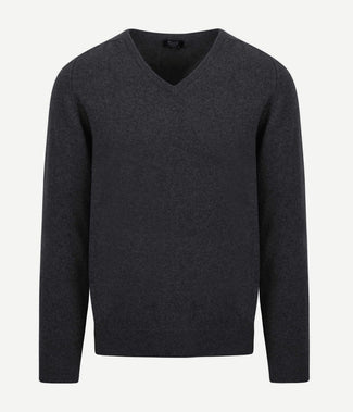 William Lockie pullover lamswol antraciet v | Regular-fit William Lockie pullover lamswol antraciet v | Regular-fit