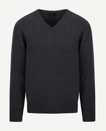 William Lockie pullover lamswol antraciet v | Regular-fit