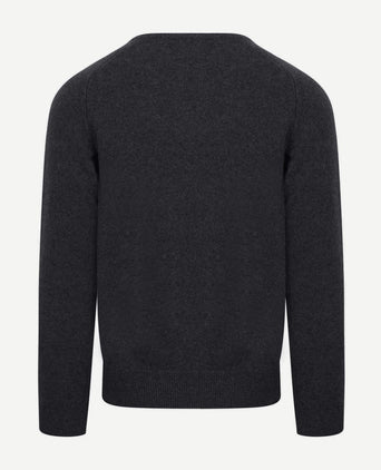 William Lockie pullover lamswol antraciet v | Regular-fit
