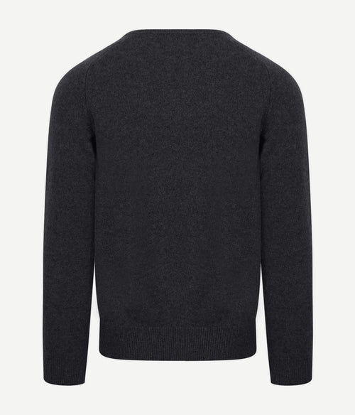 William Lockie pullover lamswol antraciet v | Regular-fit