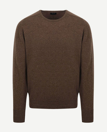 William Lockie pullover lamswol mocha | Regular-fit