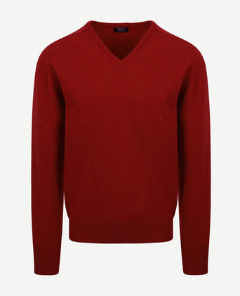 William Lockie pullover lamswol v poppy | Regular-fit
