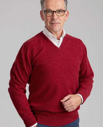 William Lockie pullover lamswol v poppy | Regular-fit