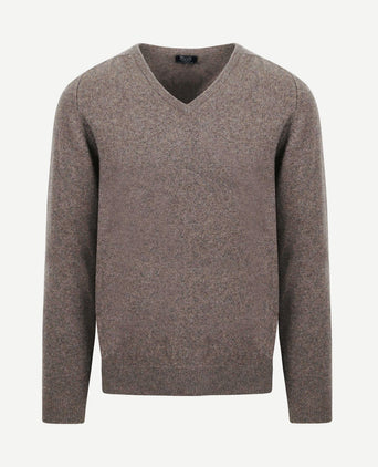 Pullover lamswol vole bruin grijs