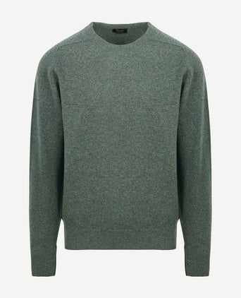 Pullover o-neck lambswool landscape groen