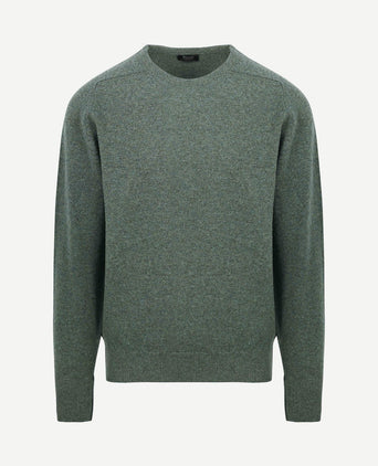 Pullover o-neck lambswool landscape groen