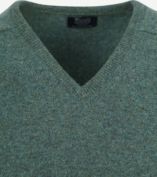 William Lockie pullover wol moorland groen | Regular-fit