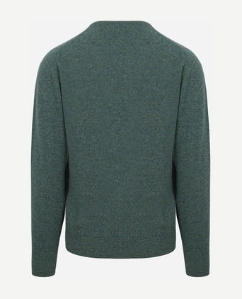William Lockie pullover wol moorland groen | Regular-fit