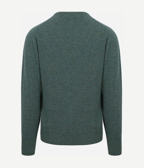William Lockie pullover wol moorland groen | Regular-fit