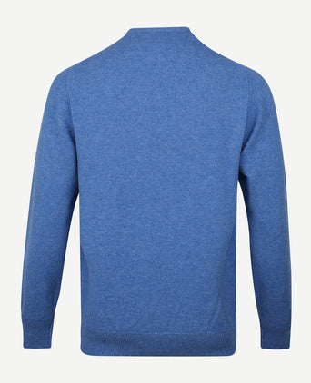 William Lockie v-hals lamswol lichtblauw | Regular-fit