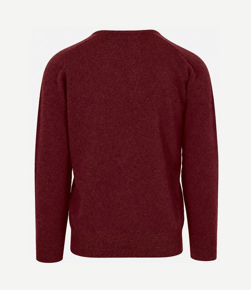 V-hals lamswol bordeaux