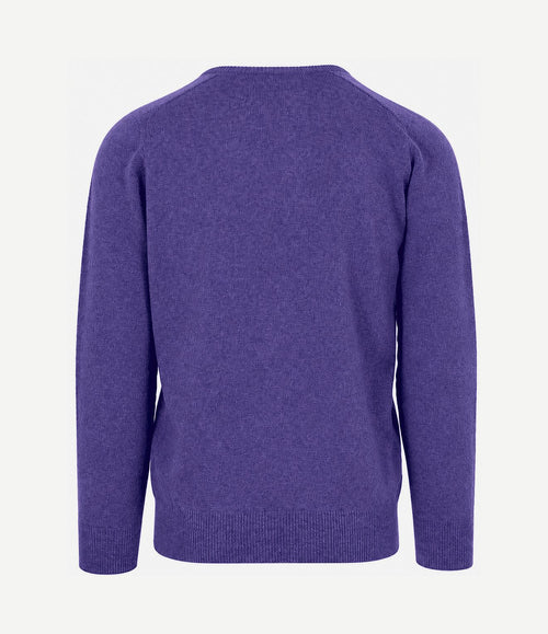 V-hals lamswol heliotrope