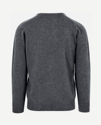 V-hals lamswol cliff grijs