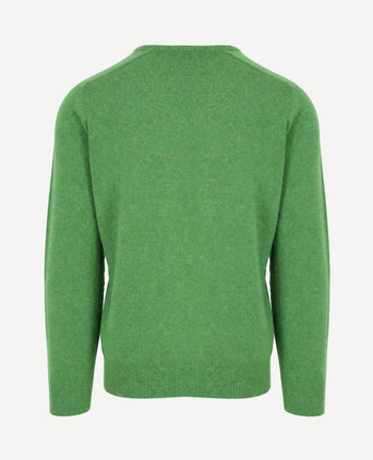 V-hals lamswol watercress