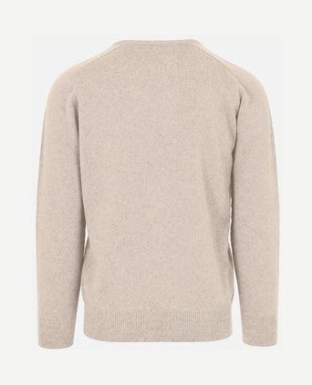 V-hals lamswol linen