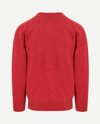 V-hals lamswol poppy melange