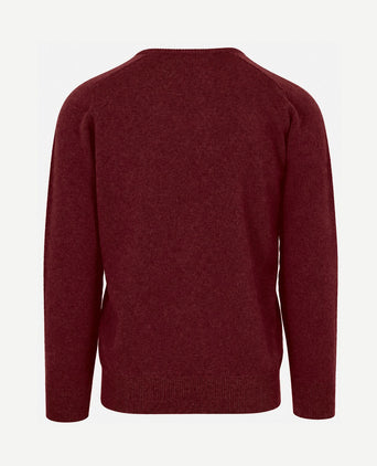 V-hals lamswol bordeaux