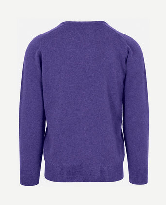 V-hals lamswol heliotrope