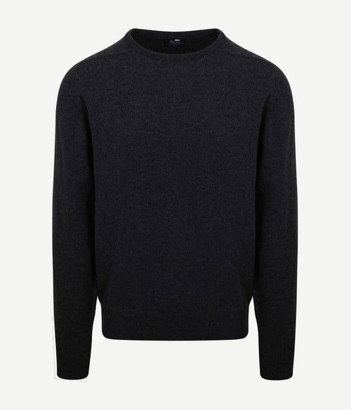 William Lockie trui lamswol charcoal antraciet | Regular-fit