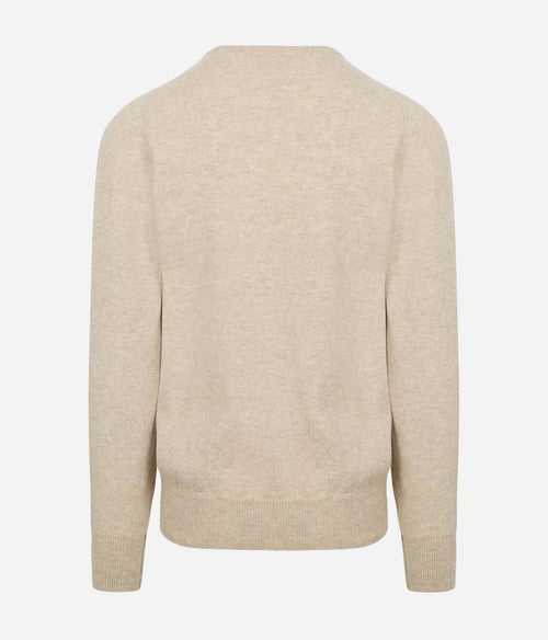 William Lockie v-hals lamswol linen beige | Regular-fit