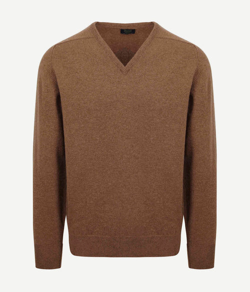 William Lockie v-hals lamswol driftwood | Regular-fit