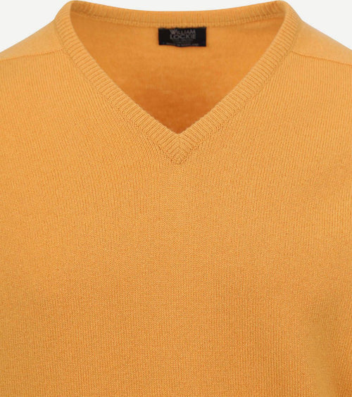 William Lockie v-hals lamswol geel | Regular-fit
