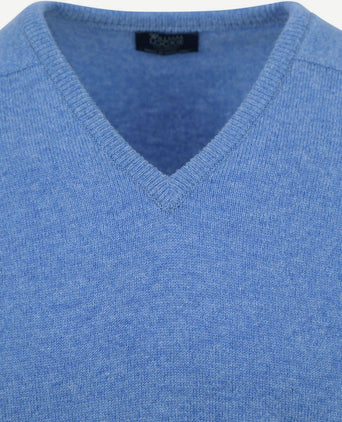 V-hals lamswol jeans melange