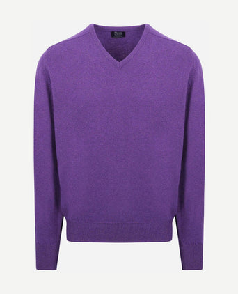 William Lockie v-hals lamswol paars | Regular-fit