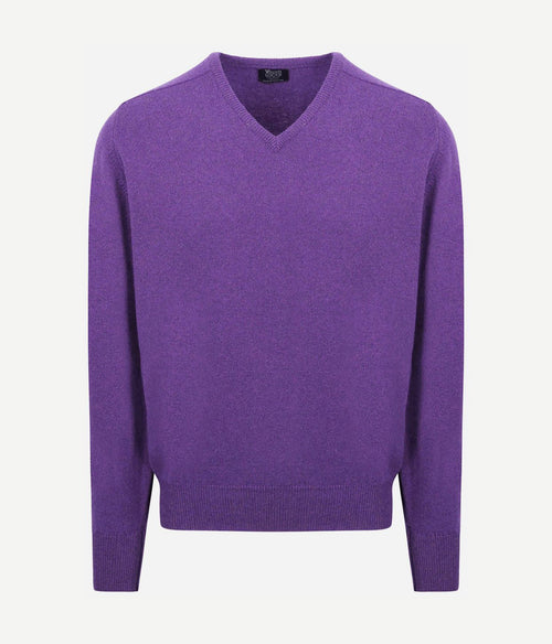 William Lockie v-hals lamswol paars | Regular-fit