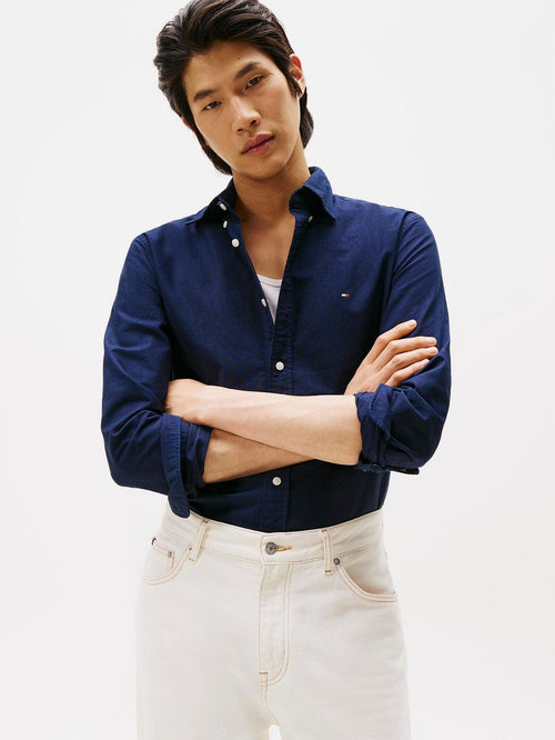Tommy Hilfiger Oxford overhemd donkerblauw | Regular-fit