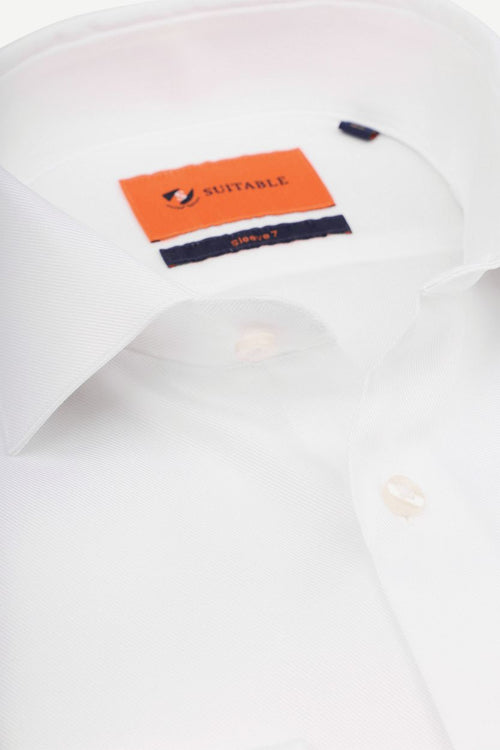 Overhemd extra lange mouwen twill wit