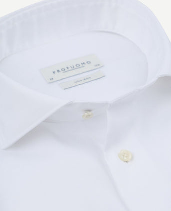 Profuomo twill overhemd wit | Slim-fit