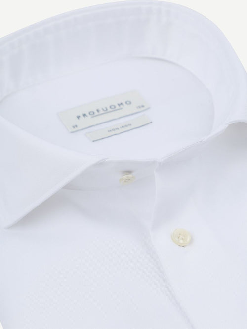 Profuomo twill overhemd wit | Slim-fit