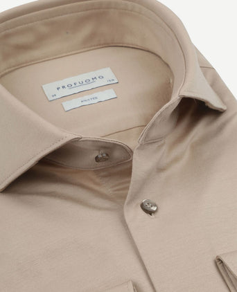 Knitted overhemd beige