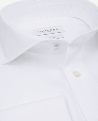 Shirt cutaway dubbel manchet wit