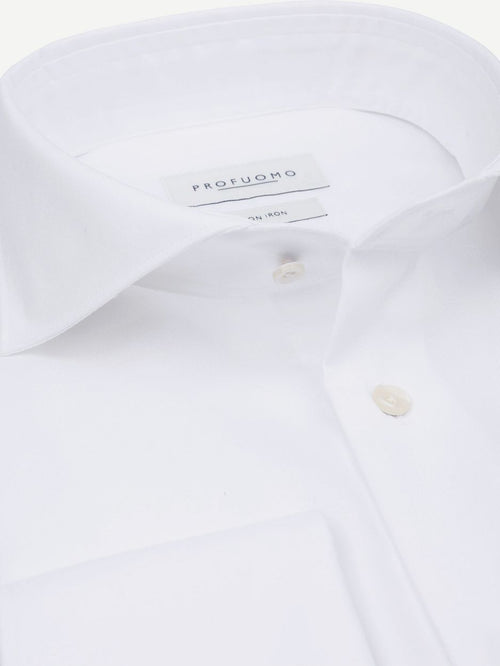 Shirt cutaway dubbel manchet wit