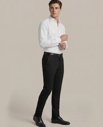 Overhemd white twill dubbelmanchet