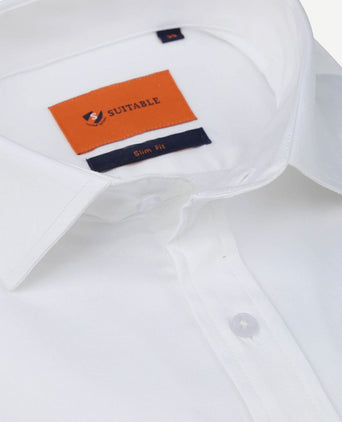 Suitable satin overhemd wit | Slim-fit