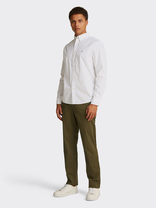 Poplin overhemd flex wit